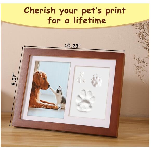 Pet Frame Dogs Cats Paw Print Custom Photo Clay Imprint Kit 6" x 4" NEW Kit - Picture 5 of 7